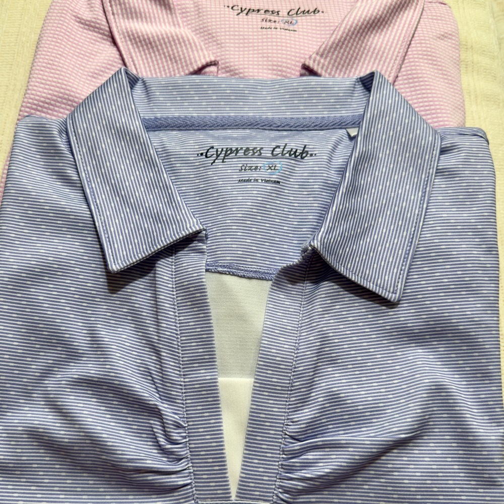 2 Cypress Club Sleeveless Polo Tops – XL Golf Tennis Activewear